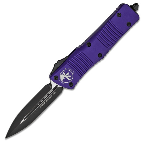 Microtech Combat Troodon Double Edge, Purple Aluminum / Black M390 - 142-1PU