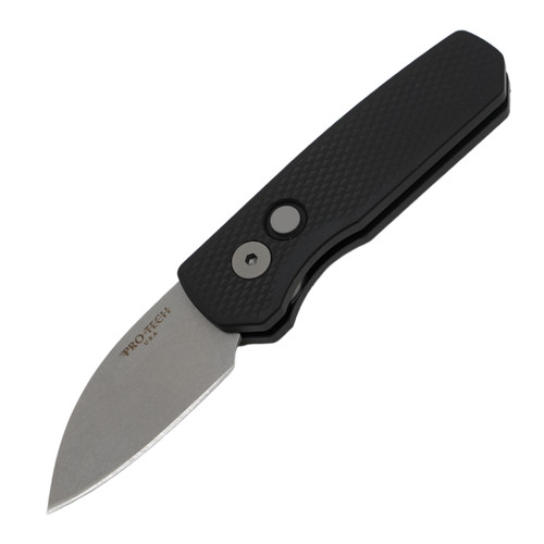 Pro-Tech Runt 5 Wharncliffe, Black Handle / Sapphire Blue Magnacut