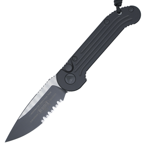 Microtech LUDT Tactical, Black Aluminum / Black M390, Partially Serrated - 135-2T