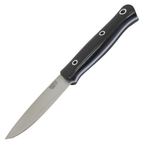 Bark River Ultra Lite Bushcrafter, Black Canvas Micarta w/ Blue Liners / CPM-3V