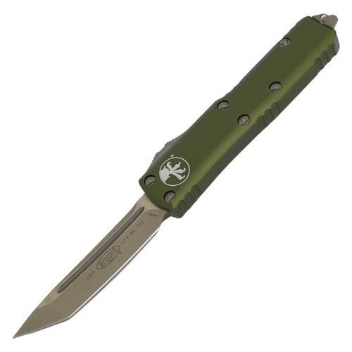 Microtech UTX-85 Tanto, OD Green Aluminum / Bronze Stonewash M390 - 233-13OD