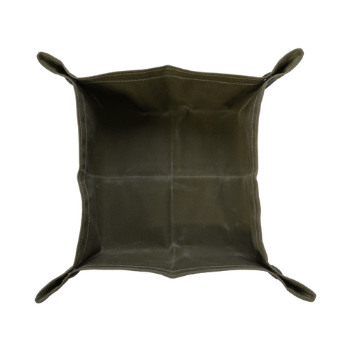 PNW Bushcraft Medium Waxed Canvas Travel Tray, Tan w/ OD Accents