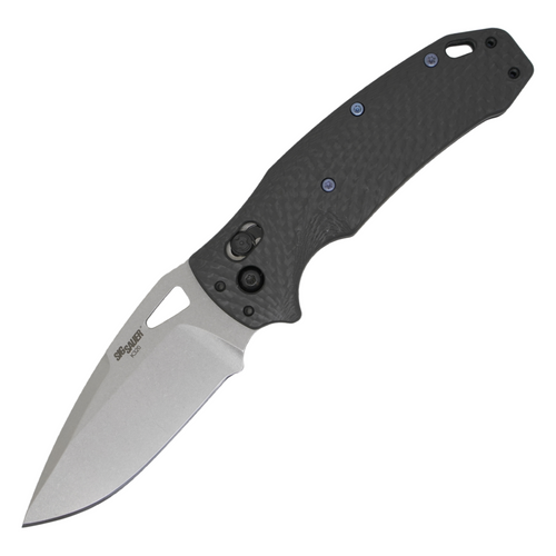 Hogue COLLECTOR SERIES Sig K320 Drop Point, Carbon Fiber Frame - Tumbled CPM-20CV - 36391-LIM