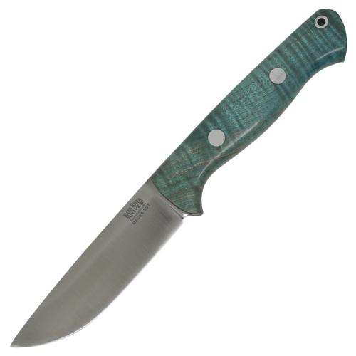 Bark River Bravo 1 LT, Teal Tigertail Maple Burl / Satin CPM Magnacut