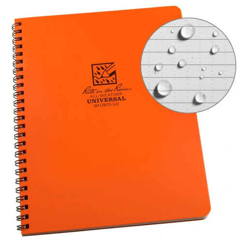 Rite in the Rain Large Spiral Notebook, Orange - OR73-LG