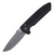 Pro-Tech Rockeye, Knurled Black Aluminum / Stonewash S35VN - LG305, Show Side, Open