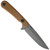 ABW~American Blade Works Fixed Blade Knife, Brown Micarta / Stonewash CPM Magnacut