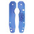 Smock Knives Textured Titanium Scales for Spyderco Smock, Blue w/ Logo
