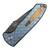 Pro-Tech Custom SBR Blue Ano Titanium Double Feather / Vegas Forge Damascus - 003