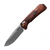 Benchmade Grizzly Creek, Stabilized Wood Handles, Satin CPM-S30V - 15062, folding knife with Gut Hook