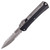 Microtech Glykon Bayonet, Bead Blast Titanium & Black Aluminum / Full Serrated Apocolyptic M390 - 184-12AP