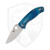 Spyderco Tenacious Blue Titanium Disarray Satin D2 - C122TIBLD2P