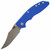 Hinderer XM-18 3.5" Bowie Non-Flipper Blue G10 Battle Blue Titanium, Working Finish S45VN