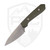 Lynch Northwest Sparrow Seven Fixed Blade Genus 4 Green Splatter Titanium, Step Down Stonewash MagnaCut