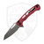 Dead Reckon Knives Ridgeback Integral, Reverse Tanto Light Red Aluminum, Stonewash S45VN