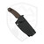 Kunwu Stiffy D Fixed Blade Brown Burlap Micarta DLC Vanadis 4 - F706BR-3