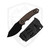 Kunwu Stiffy D Fixed Blade Brown Burlap Micarta DLC Vanadis 4 - F706BR-3