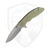 Hinderer Knives XM-18 3.25 Spear Point, Working Finish Titanium, Translucent Green G10, Stonewash S45VN