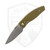 TRM Neutron 2 Linerlock, OD Green Turtle Shell G10, Stonewash Magnacut