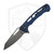 Dead Reckon Knives Ridgeback Integral, Reverse Tanto Navy Aluminum, Dark Stonewash Magnacut