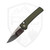 ProTech Scapegoat Compact Auto Custom, Green Aluminum, Mike Irie Compound Grind Mirror Polished 154CM