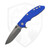 Hinderer Knives XM-18 3.25 Spanto, Stonewash Titanium, Blue G10, Stonewash Magnacut