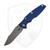 Hinderer Knives Eklipse 3.5 Skinny Non Flipper Fullered Harpoon Spearpoint, Blue/Black G10, Battle Blue, Working Finish Magnacut