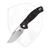 Klaken Vapor Flipper Liner Lock, Black/Red Carbon Fiber, Satin D2