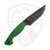 Black Bird Blades Hunter, Green UV Reactive Griptech Scales, Brut De Forge Finish 80CRV2