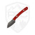 Hellbender Blade Co Newt, Red G10, Satin Magnacut, Leather Sheath