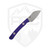 Hellbender Blade Co Newt, Purple G10, Satin Magnacut, Leather Sheath