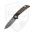 3LegDog Knives W5 Midi Drop Point, Black G10 with Dark Earth Grip-X Inlay, Hand Rubbed AEB-L #26-10