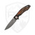3LegDog Knives H4 Midi Drop Point, Black G10 with Stabilized Burl Inlay, Hand Rubbed RWL34 #26-08
