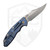 Hinderer Knives XM-18 Bowie Non-Flipper, Bead Blast Blue Titanium, Black G10, Stonewash Magnacut