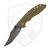 Hinderer Knives XM-18 Bowie Non-Flipper, Bead Blast Bronze Titanium, OD Green G10, Stonewash Magnacut