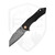 Klaken Askael Flipper Liner Lock, Shredded Carbon Fiber, Damascus - J338-Carbon-Fiber