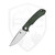 Klaken Ridge Liner Lock Flipper, Green Micarta, Satin D2 - J146-Flax-GN