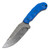 Stroup Knives GP1 General Purpose Fixed Blade Knife 4" 1095 Clip Point Milled Blue G10 Kydex Sheath