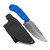 Stroup Knives GP1 General Purpose Fixed Blade Knife 4" 1095 Clip Point Milled Blue G10 Kydex Sheath