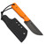 Joey Roman Str8 Bk 1095 Acid Wash Orange G10 Handle CF Pins/Tube w/ Shock Cord Lanyard Kydex Sheath 