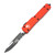 Microtech UTX-70 Drop Point, Red Aluminum / Black M390, Partially Serrated - 148-2RD