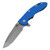 Rick Hinderer Knives XM-18 3.5" Spanto Tri-Way Battle Bronze, Blue G10 / CPM S45VN