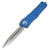 Microtech Combat Troodon Double Edge, Blue Aluminum / Stonewash M390, Fully Serrated - 142-12BL