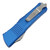 Microtech Combat Troodon Double Edge, Blue Aluminum / Stonewash M390, Fully Serrated - 142-12BL