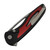 Sharp By Design Apex Drop Point, Black PVD Titanium Frame w/ Red Inlay, Standard Flipper / Damasteel