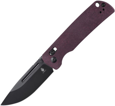 Kizer Escort Clutch Lock, Burgundy Richlite / Black 154CM - V4481C1