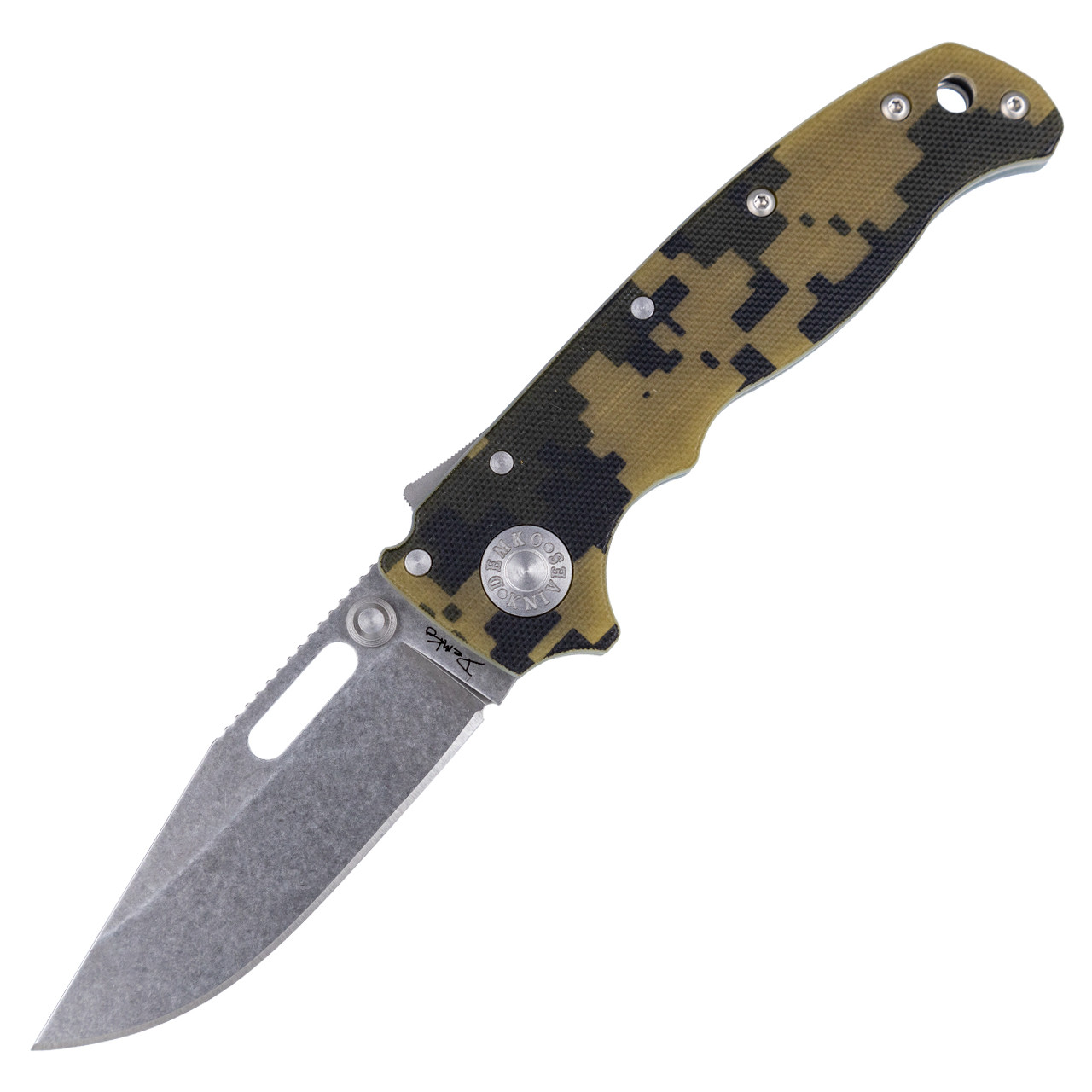Demko AD20.5 Clip Point, Digi Camo G10 / Stonewash CPM 3V