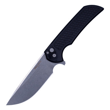 Pro-Tech Mordax, Black Aluminum Honeycomb Texture / Stonewash CPM
