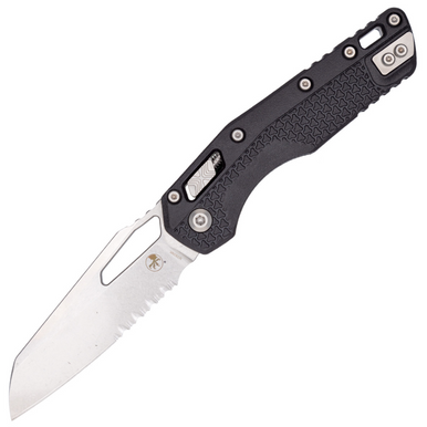 Microtech MSI Ram-Lok, Black Injection Molded Handle / Partial Serration Stonewash M390MK - 210T-11PMBK