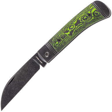 Jack Wolf Knives Venom Jack Toxic Green CamoCarbon, Blackwash S90V